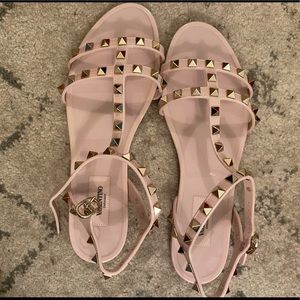 NWT Valentino Rockstud Flat Rubber Sandal